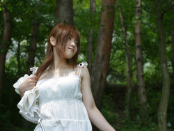 Rule 34 | dress, forest, kirishiro tsukimi, nature, photo (medium), shoulder ties, sundress