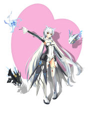 Rule 34 | 1girl, absurdres, code: battle seraph (elsword), elsword, eve (elsword), grandgua, highres, long hair, looking at viewer, moby (elsword), remy (elsword), silver hair, simple background, solo, twintails, very long hair, white background, yellow eyes