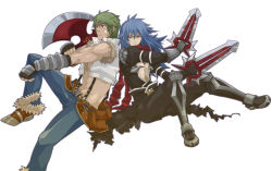 Rule 34 | 2boys, armor, armored boots, assassin cross (ragnarok online), axe, bandaid, bandaid on cheek, bandaid on face, belt, black cape, black gloves, black pants, black shirt, blue hair, blue pants, boots, brown belt, brown footwear, cape, closed mouth, commentary request, crop top, dagger, dual wielding, eremes guile, fingerless gloves, foot out of frame, full body, fur-trimmed pants, fur trim, gauntlets, gloves, green hair, hair between eyes, holding, holding axe, holding dagger, holding knife, holding weapon, howard alt-eisen, jamadhar, knife, long hair, looking afar, looking at viewer, male focus, multiple boys, open clothes, open shirt, pants, pauldrons, pouch, ragnarok online, red eyes, red scarf, scarf, shirt, shoes, short hair, shoulder armor, simple background, skull, sptbird, suspenders, torn cape, torn clothes, torn scarf, torn shirt, waist cape, weapon, white background, white shirt, whitesmith (ragnarok online)