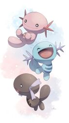 Rule 34 | absurdres, alternate color, artist name, closed eyes, creatures (company), game freak, gen 2 pokemon, highres, nintendo, no humans, nullma, open mouth, paldean wooper, pokemon, pokemon (creature), shiny pokemon, signature, simple background, watermark, wooper