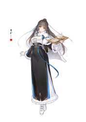 Rule 34 | 1girl, absurdres, blunt bangs, blush, breasts, brown hair, capelet, chinese clothes, chinese text, chopsticks, closed mouth, cup, dress, dumpling, food, full body, fur trim, hanfu, highres, holding, holding tray, huang (pixiv3580877), long hair, long skirt, long sleeves, looking at viewer, medium breasts, mingzhi ruqun, original, ponytail, ribbon, simple background, skirt, smile, solo, standing, tangyuan, tray, white background, white footwear, wide sleeves