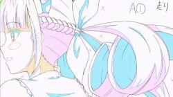 Rule 34 | 1girl, animated, back, blush, bow, closed mouth, dress, eyebrows, eyelashes, hololive, minato aqua, minato aqua (1st costume), open mouth, running, simple background, sketch, smile, solo, twintails, video, virtual youtuber, white background, x-6