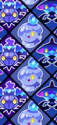 Rule 34 | chandelure, creatures (company), evolutionary line, fire, game freak, gen 5 pokemon, highres, lampent, litwick, looking at viewer, nintendo, open mouth, pokemon, pokemon (creature), shichi (7cube ori), tongue, yellow eyes