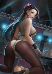 Rule 34 | 1girl, ass, breasts, large breasts, long hair, looking back, luong, solo, the king of fighters