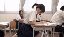 Rule 34 | animated, animated gif, asian, ass, censored, classroom, embarrassed, fukada eimi, japanese (nationality), lowres, mimk-101, no panties, photo (medium), pussy juice, pussy juice trail, real life, school uniform, thighs