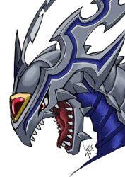 Rule 34 | digimon, digimon (creature), dorugoramon, dragon, highres, open mouth, red eyes, sharp teeth, solo, teeth, tongue, tongue out