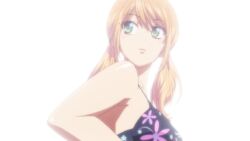 Rule 34 | 1girl, animated, anime screenshot, bikini, highres, megami no kafeterasu, orange hair, screencap, swimsuit, tagme, tsukishima riho, twintails, video