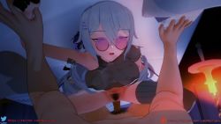 Rule 34 | 1boy, 1girl, 3d, animated, breasts, bronya zaychik, bronya zaychik (silverwing: n-ex), cum, cum in pussy, female pubic hair, glasses, hetero, honkai (series), honkai impact 3rd, kiss, koikatsu (medium), large breasts, lying, masta pov, moaning, on back, open mouth, penis, pov, pubic hair, pussy, pussy juice, sex, sound, spread legs, stomach tattoo, sweat, tattoo, tongue, tongue out, vaginal, video
