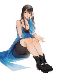 Rule 34 | 1girl, arm warmers, bike shorts, black hair, boots, breasts, dress, final fantasy, final fantasy viii, full body, gloves, highres, legs together, long hair, looking at viewer, medium breasts, mmariesr, open clothes, rinoa heartilly, skirt, sleeveless duster, solo