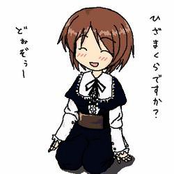 Rule 34 | 00s, blush, boku, boku in black, brown hair, happy, lowres, rozen maiden, short hair, simple background, smile, souseiseki, translation request