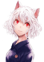 Rule 34 | 1girl, absurdres, androgynous, animal ears, bad id, bad pixiv id, bon, cat ears, curly hair, highres, hunter x hunter, long hair, neferpitou, other focus, red eyes, silver hair, simple background, solo, white background