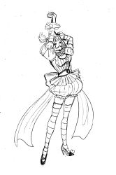 Rule 34 | 1girl, absurdres, bandages, bloomers, clown, facepaint, frills, full body, genderswap, genderswap (mtf), high heels, highres, it (stephen king), lips, neck ruff, pennywise, short hair, short twintails, solo, thighhighs, twintails, underwear