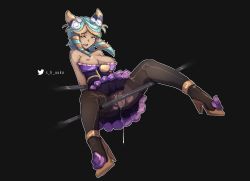 Rule 34 | 1girl, after vaginal, artist name, bare shoulders, black background, black dress, brown pantyhose, brown thighhighs, collarbone, cum, cum in pussy, cumdrip, dress, evelynn (league of legends), facing viewer, female focus, full body, grey hair, hair horns, high heels, highres, league of legends, medium hair, nipples, open mouth, outline, pantyhose, pink dress, pussy, saliva, shiny skin, shuuko (s h uuko), simple background, solo, sugar rush evelynn, teeth, thighhighs, tongue, torn clothes, white outline