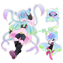 Rule 34 | digimon, jellyfish, jellyfish girl, jellymon, monster girl, tentacle hair, tentacles, teslajellymon
