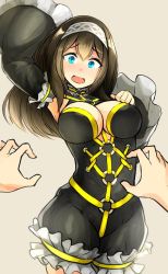 Rule 34 | 10s, 1girl, alternate costume, bad id, bad pixiv id, black hair, blue eyes, blush, breasts, cleavage, cosplay, cosplay request, detached sleeves, fate/extra, fate/extra ccc, fate (series), hairband, idolmaster, idolmaster cinderella girls, large breasts, long hair, official alternate costume, open mouth, sagisawa fumika, shibari, shibari over clothes, solo focus, tamamo (fate), tamamo cat (fate), tamamo no mae (fate/extra), tamamo no mae (fate/extra) (cosplay), tamamo no mae (sable mage) (fate), wse