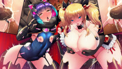 Rule 34 | 2boys, 2girls, ahegao, alternate costume, animal ears, anus, artist request, ass, blonde hair, blue eyes, blue one-piece swimsuit, blush, bob cut, breasts, breasts out, breasts squeezed together, cape, cat ears, collarbone, cosplay, covered navel, cum, cum in pussy, cum overflow, deep penetration, demon girl, demon girl (cosplay), doggystyle, embarrassed, erection, fake animal ears, female orgasm, floating, floating hair, garter straps, gloves, grabbing, grabbing another&#039;s breast, grabbing from behind, gradient hair, halloween, halloween costume, heavy breathing, hetero, high heels, highleg, highleg leotard, highleg swimsuit, highres, huge ass, huge breasts, interspecies, leotard, long hair, moaning, monster boy, motion lines, multicolored clothes, multicolored hair, multiple boys, multiple girls, multiple views, nipples, official alternate costume, one-piece swimsuit, onizaki kirara, open mouth, orange eyes, orange leotard, orgasm, penis, purple hair, pussy, pussy juice, revealing clothes, school swimsuit, sex, sex from behind, shiny clothes, shiny skin, short hair, small breasts, stomach bulge, swimsuit, taimanin (series), taimanin rpgx, thick thighs, thighs, thong leotard, tongue, tongue out, torn clothes, torn swimsuit, trembling, tsuzuruki mikoto, twintails, two-tone hair, vaginal, very long hair, wide hips