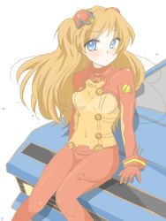 Rule 34 | 00s, 1girl, bad id, bad pixiv id, blue eyes, bodysuit, brown hair, evangelion: 2.0 you can (not) advance, long hair, mashiro momo, multicolored clothes, neon genesis evangelion, plugsuit, rebuild of evangelion, solo, souryuu asuka langley, test plugsuit, twintails