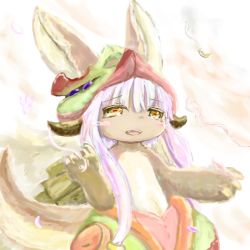 Rule 34 | 10s, artist request, brown eyes, rabbit, flat chest, furry, made in abyss, nanachi (made in abyss), white hair