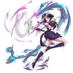 Rule 34 | 1girl, back bow, bishoujo senshi sailor moon, black bow, black eyes, black hair, boots, bow, brooch, choker, circlet, commentary request, cross-laced footwear, earrings, elbow gloves, energy, gloves, heart, heart brooch, highres, holding, holding polearm, holding weapon, jewelry, kae shiramizu, knee boots, looking at viewer, magical girl, parted lips, pleated skirt, polearm, purple choker, purple footwear, purple sailor collar, purple skirt, sailor collar, sailor saturn, sailor senshi uniform, serious, short hair, silence glaive, simple background, skirt, solo, star (symbol), star choker, super sailor saturn, tomoe hotaru, weapon, white background, white gloves
