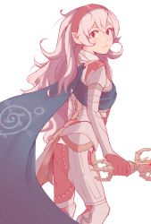 Rule 34 | 1girl, cape, corrin (female) (fire emblem), corrin (fire emblem), fire emblem, fire emblem fates, hairband, highres, looking at viewer, nintendo, pointy ears, sally (luna-arts), solo, sword, weapon