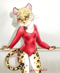 Rule 34 | 1girl, artist request, breasts, brown eyes, cheetah, female focus, furry, furry female, gradient background, leotard, solo, tagme