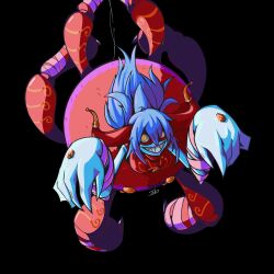 archnemon arthropod_girl digimon digimon_(creature) digimon_ghost_game highres horns insect_girl long_hair mask monster_girl sharp_teeth spider_girl teeth