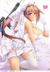 Rule 34 | 1girl, ahoge, anakin sky (utcc), animal, bare shoulders, battle rifle, blonde hair, blue eyes, blush, bow, breasts, bridal garter, character name, choker, cleavage, dress, eyes visible through hair, fal (girls&#039; frontline), feathers, flower, fn fal, girls&#039; frontline, glove bow, gloves, gradient background, gun, hair flower, hair ornament, hand up, headdress, heart, high heels, highres, jewelry, lace, lace-trimmed legwear, lace trim, large breasts, leg up, long hair, looking at viewer, magazine (weapon), necklace, open mouth, patreon username, pixiv id, pixiv username, red bow, red neckwear, rifle, scope, side ponytail, sidelocks, single thighhigh, sparkle, star (symbol), teeth, thighhighs, tiara, twitter username, upper teeth only, very long hair, weapon, wedding dress, white bow, white dress, white gloves, white thighhighs