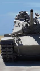 Rule 34 | absurdres, artist request, caterpillar tracks, cloud, day, highres, long image, m60 main battle tank, military, military vehicle, motor vehicle, no humans, original, shadow, sky, tall image, tank, vehicle focus
