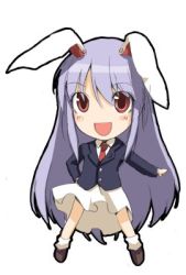 Rule 34 | 1girl, animal ears, chibi, chibi only, female focus, full body, lowres, luna (reclaimed land), rabbit ears, reisen udongein inaba, simple background, solo, touhou, white background