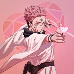 Rule 34 | 1boy, arm tattoo, black nails, bow (weapon), closed mouth, extra eyes, facial tattoo, heart, highres, implied yaoi, index finger raised, japanese clothes, jia qwq, jujutsu kaisen, kimono, male focus, nail polish, pink hair, pointing, red eyes, ryoumen sukuna (jujutsu kaisen), short hair, smile, tattoo, undercut, weapon