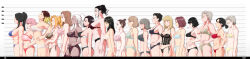 Rule 34 | 6+girls, absurdres, animal print, bikini, black hair, blonde hair, breast conscious, breasts, brown hair, bust chart, cha so-wul, character request, chest sarashi, commentary request, dark-skinned female, dark skin, derivative work, dreadlocks, everyone, fight class 3, fundoshi, glasses, height chart, highres, incredibly absurdres, jang mi-ryeong, japanese clothes, korean commentary, kwon tae-young, large breasts, leopard print, leopard print bikini, lim chae-sook, lineup, lingerie, long hair, long image, maria dacascos, medium breasts, multiple girls, muscular, muscular female, orange hair, print bikini, sarashi, short hair, sideboob, small breasts, standing, sunny jaa, swimsuit, tall female, underboob, underwear, vagabooo, variant set, wide image, yeo eun-sol