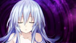 Rule 34 | 1girl, animated, animated gif, bouncing, closed eyes, fairy fencer f, female focus, hair over breasts, long hair, nude, solo, tiara (fairy fencer f), tsunako, white hair