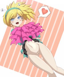 Rule 34 | 1girl, absurdres, artist request, blonde hair, blue eyes, blush, bottomless, cheerleader, clam curry, cleft of venus, fangs, highres, kunio-kun series, long hair, looking at viewer, open mouth, pom pom (cheerleading), pussy, river city girls, solo