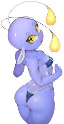 Rule 34 | + +, 1girl, absurdres, antennae, arched back, ass, bald, bare shoulders, black-framed eyewear, blue one-piece swimsuit, blue skin, breasts, chinchou, collarbone, colored sclera, colored skin, creatures (company), dimples of venus, female focus, fins, fir3born, fish girl, from behind, furry, furry female, game freak, gen 2 pokemon, glasses, gris swimsuit, head fins, highres, looking at viewer, looking back, meme attire, nintendo, one-piece swimsuit, open mouth, personification, pince-nez, pokemon, pokemon (creature), see-through swimsuit, shiny clothes, shiny skin, simple background, small breasts, solo, standing, sweat, swimsuit, thick thighs, thighs, white background, yellow sclera