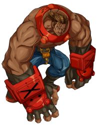 Rule 34 | 1boy, absurdres, arc system works, boots, dark skin, dark-skinned male, fingerless gloves, gloves, guilty gear, guilty gear x, guilty gear xx, guilty gear xx accent core, highres, male focus, muscular, official art, pants, potemkin (guilty gear), topless male, solo