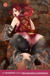 Rule 34 | 1girl, ass, capcom, claire redfield, huge ass, ponytail, red hair, resident evil, resident evil 2, zombie