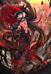 Rule 34 | 1boy, abs, angry, arm up, betushio, black gloves, black pants, blue hair, bodypaint, cape, closed mouth, cu chulainn (fate), cu chulainn alter (fate), cu chulainn alter (third ascension) (fate), dark blue hair, dark persona, earrings, elbow gloves, facepaint, fate (series), floating hair, full body, fur-trimmed cape, fur trim, gae bolg (fate), gloves, highres, holding, holding polearm, holding weapon, hood, hood down, jewelry, long hair, male focus, monster boy, muscular, muscular male, navel, pants, polearm, red eyes, skin tight, solo, spiked hair, spikes, tail, topless male, weapon