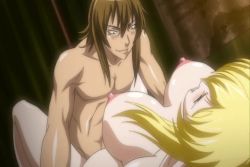 Rule 34 | 1boy, 1girl, animated, animated gif, blonde hair, bouncing breasts, breasts, elf, elf hime nina, covered erect nipples, hetero, large breasts, missionary, moaning, nina asuraato uinviria, nipples, nude, pointy ears, rape, sex, thighs, vaginal
