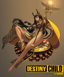 Rule 34 | 1girl, absurdres, animal ears, ankh, bare legs, barefoot, black hair, blunt bangs, breasts, cleopatra (destiny child), covered erect nipples, covered navel, dark-skinned female, dark skin, destiny child, egyptian, egyptian clothes, eyebrows, eyelashes, eyeliner, eyeshadow, feet, floating hair, full body, gold trim, gradient background, hieroglyphics, highres, hyulla, jackal ears, jewelry, large breasts, legs, lips, lipstick, long hair, looking at viewer, makeup, mascara, nail polish, parted lips, partially visible vulva, pasties, pubic stubble, realistic, red eyes, ring, see-through, sitting, solo, staff, thighs, toenail polish, toenails, very long hair, yellow eyeshadow, yellow nails