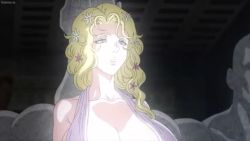 Rule 34 | 1girl, ancient greek clothes, animated, aphrodite (shuumatsu no valkyrie), blonde hair, bouncing breasts, breast slap, breasts, cleavage, closed eyes, collarbone, face to breasts, flower, flower on head, greco-roman clothes, greek mythology, hair flower, hair ornament, huge breasts, inconvenient breasts, lipstick, makeup, shuumatsu no valkyrie, underboob, video, wavy hair, wind, wind lift