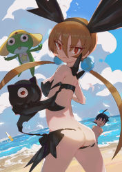 Rule 34 | 1girl, 1other, 2boys, absurdres, alisa southerncross, highres, hychzz, keroro, keroro gunsou, multiple boys, swimsuit, twintails