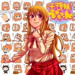 Rule 34 | 10s, 1girl, bad id, bad pixiv id, chibi, commentary, controller, copyright name, doma umaru, game controller, handheld game console, himouto! umaru-chan, iki, komaru (himouto! umaru-chan), playstation portable, school uniform, simple background, solo, taiko no tatsujin