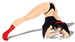Rule 34 | 1girl, 3d, ass, black hair, butt crack, fighting vipers, hairband, highres, honey (fighting vipers), jack-o&#039; challenge, panties, sega, thighs, twintails, underwear