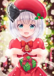 Rule 34 | 1girl, absurdres, blush, brown background, highres, konpaku youmu, looking at viewer, open mouth, reimei (r758120518), short hair, smile, solo, touhou