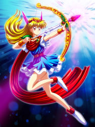 Rule 34 | 1990s (style), absurdres, akazukin chacha, arrow (projectile), bow, highres, jumping, magical princess