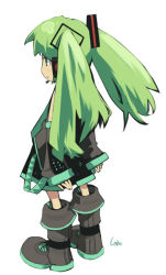 Rule 34 | green eyes, green hair, hatsune miku, inemuri uno, inemuriuno, solo, twintails, vocaloid, aged down