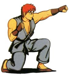 Rule 34 | 1980s (style), capcom, game, karate, official art, retro artstyle, punching, retro artstyle, ryu (street fighter), street fighter, street fighter 1, yasuda akira