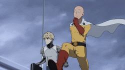 Rule 34 | 2boys, animated, animated gif, genos, lowres, multiple boys, one-punch man, running, saitama (one-punch man)