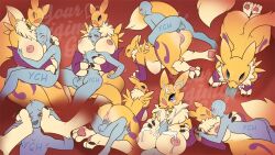 Rule 34 | cleft of venus, digimon, digimon (creature), fluffy, fox girl, fox tail, furry, furry female, pussy, renamon, sex, tail