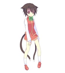 Rule 34 | 1girl, animal ears, animated, animated gif, cat ears, cat girl, cat tail, chen, ear wiggle, female focus, harano, lowres, multiple tails, no headwear, simple background, solo, tail, touhou